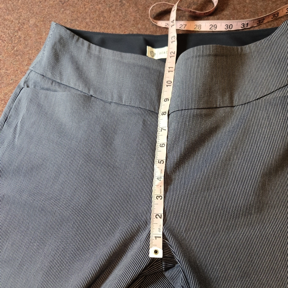 S.C. & Co Wide Leg Crop Pant In Blue & White Pinstripe Size Large Flex Waist - Picture 6 of 10